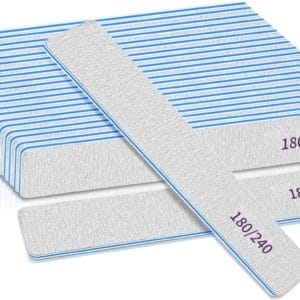 Nagelvijlen voor natuurlijke en kunstnagels of dikke nagels, korrel 180/240, korrel 12, dubbelzijdige nagelvijlen, nagelvijlen voor professionele manicure