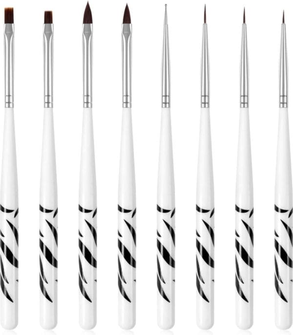 Nail art brush, 8 stuks nail art design schilderen pen set, uv gel acryl nail borstel, professionele manicure tools voor diy nail art ontwerpen, 8. 0 count