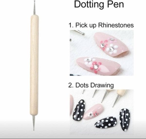 Nail Art Dotter Penseel - Wooden Dotting Pointer - Strass Picker - Marmer Pen - Bloemen & Stippen