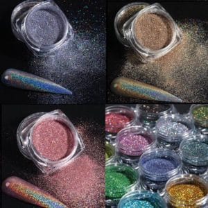 Nail Art Glitter Poeder Set - Goud & Zilver & Roze - Nail Art - Rhinestones - 3 stuks