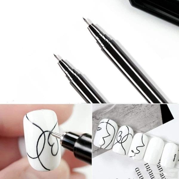 Nail Art Pen - Nagelversiering Graffiti penseel - Nagel Tekening - Zwart