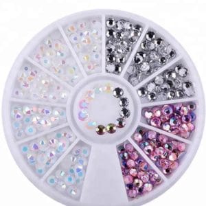 Nail Art Rhinestone Carrousel Parelmoer - Rosé - Zilver