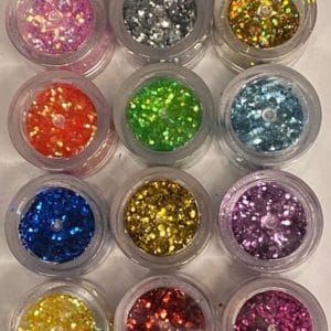 Nail Art/Nagel Glitters/Acryl/Gel/Gezicht/Ogen/Lippen/Lichaam/Diverse Kleuren/Set 12 Stuks x 10 ML