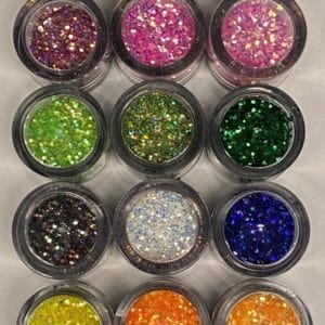 Nail Art/Nagel Glitters/Acryl/Gel/Gezicht/Ogen/Lippen/Lichaam/Diverse Kleuren/Set 12 Stuks x 10 ML