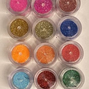 Nail Art/Nagel Glitters/Acryl/Gel/Gezicht/Ogen/Lippen/Lichaam/Diverse Kleuren/Set 12 Stuks x 10 ML