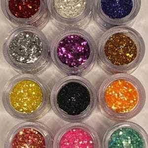 Nail Art/Nagel Glitters/Acryl/Gel/Gezicht/Ogen/Lippen/Lichaam/Diverse Kleuren/Set 12 Stuks x 10 ML