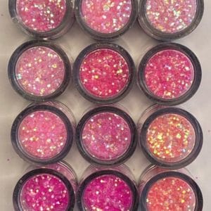 Nail Art/Nagel Glitters/Acryl/Gel/Gezicht/Ogen/Lippen/Lichaam/Diverse Roze Kleuren/Set 12 Stuks x 10 ML