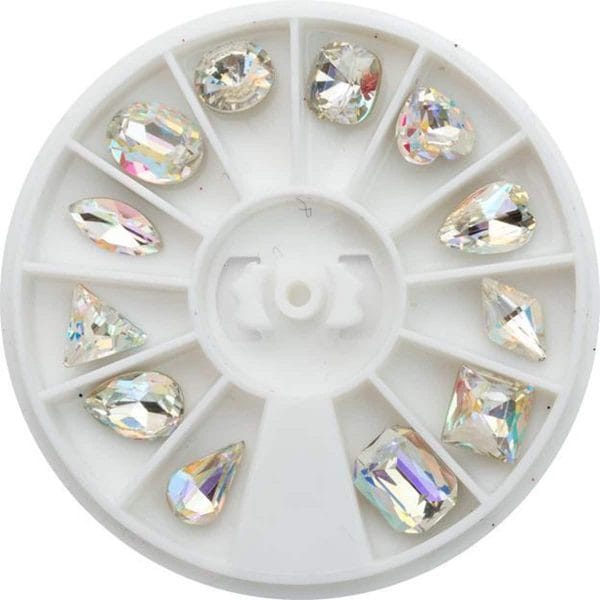 Nail art 3D | nageldecoratie | cirkelverpakking met diamantjes | 12 diamantjes