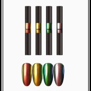 Nail art Aurora pigment pen set 4 stuks/Powder Aurora pen/Magic Mirror Poeder/Powder Chrome Pen