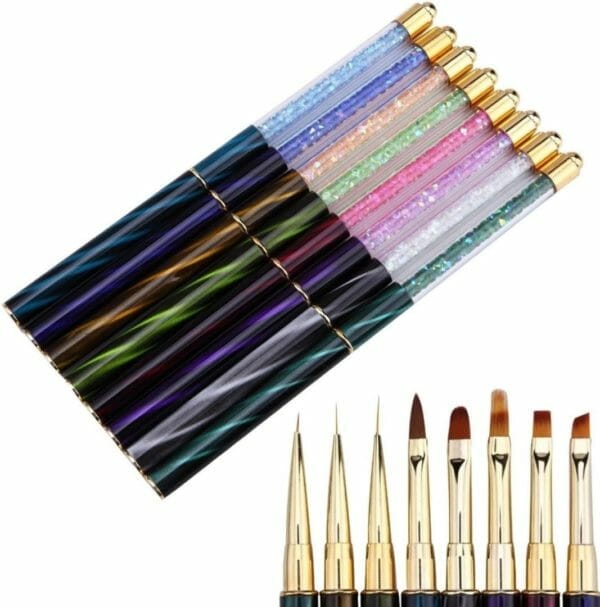 Nail art penselen - 8-delig - penselen - dotting tools - nail art brushes - stippen pen - nail art penselen - nail art kwasten - nail art - nail art tools - nail art set - nail art kwast - nail penselen - penselenset - penselen set - penselen nagels