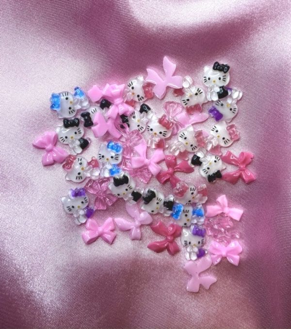 Nail charms - nagel charms - kat charms - kitty charms - nagel decoratie - nagel strikjes - cute bow - cute nail art - nail y2k