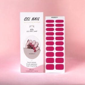 NailGlow - Gel Nagel Wraps - Donker Roze - Gel Nagel Stickers - Nail Wraps - Bij elke 2 pakjes die je besteld ontvang je een gratis Nagelriemolie pen t.w.v €7,85! - Gel Nail Wraps - Gel Nail Stickers - Nail Art - Nail Foil