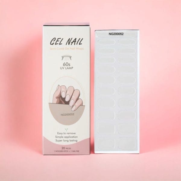 Nailglow - gel nagel wraps - neutraal (nagel bescherming) - gel nagel stickers - nail wraps -bij elke 2 pakjes die je besteld ontvang je een gratis nagelriemolie pen t. W. V €7,85! - gel nail wraps - gel nail stickers - nail art - nail foil