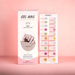 NailGlow - Gel Nagel Wraps - Pink Flower - Gel Nagel Stickers - Gel Nagel Folie - Gel Nail Wraps - Gel Nail Stickers - Nail Art - Nail Foil