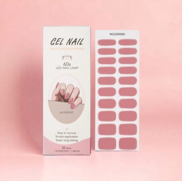 Nailglow - gel nagel wraps - roze nude - gel nagel stickers - nail wraps - gel nail wraps - gel nail stickers - nail art - nail foil