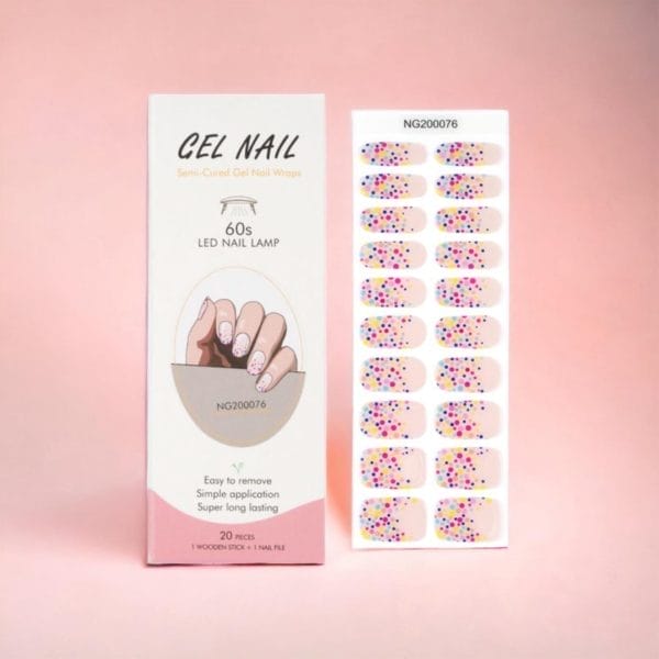 Nailglow - gel nagel wraps - roze disco - gel nagel stickers - nail wraps - gel nail wraps - gel nail stickers - nail art - nail foil