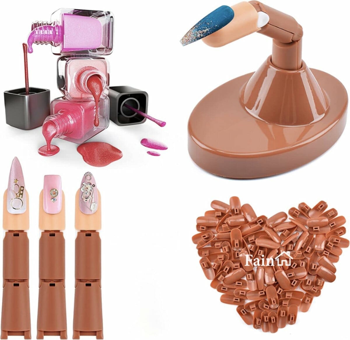 Oefenhand voor nagels - nail trainer vinger - all-in-1 set - incl. 80 kunstnagels - nail art - nagel set - nail trainer hand Oefenhand voor nagels - nail trainer vinger - all-in-1 set - incl. 80 kunstnagels - nail art - nagel set - nail trainer hand