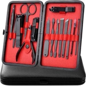 Oneiro's Luxe 18-delige Professionele Manicure Set & Pedicureset met Nagelvijl & Nageltang - Nagelset met Nagelschaartje & Huidverzorging - Manicure Etui - Nagelknipper - behandeling nagels en huid