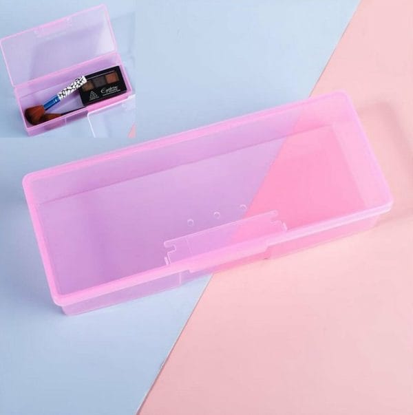 Opbergdoos - opbergbox met deksel - gereedschap - nailart penselen - organizer - manicureset - etui - desinfecteerbaar - professioneel - roze