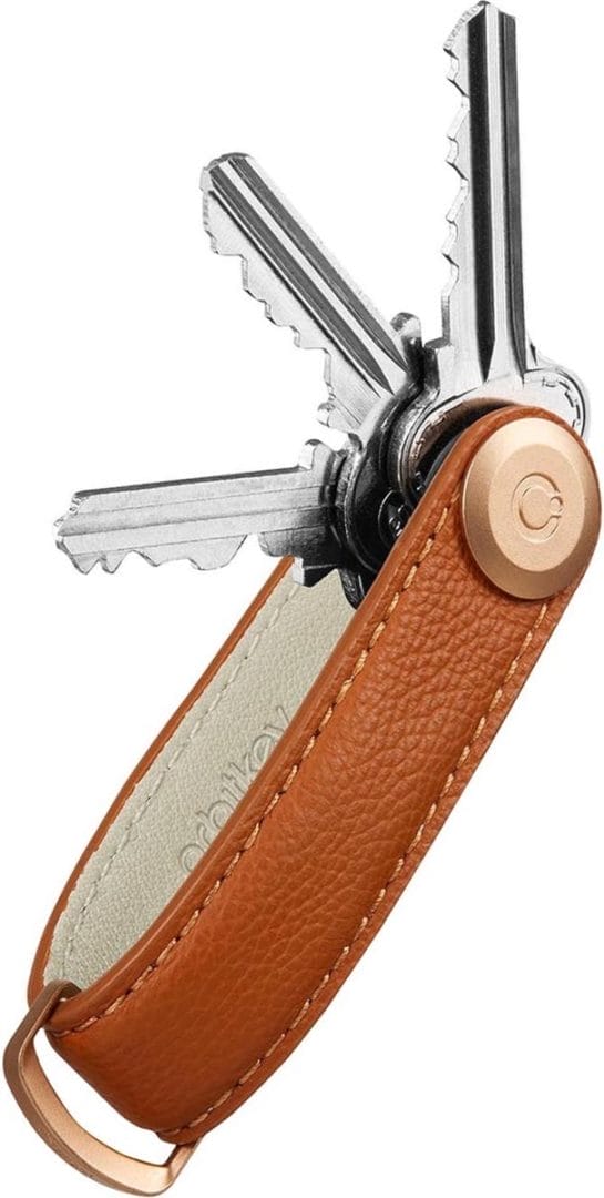 Orbitkey 2. 0 pebbled leather sleuteletui amber Orbitkey 2. 0 pebbled leather sleuteletui amber