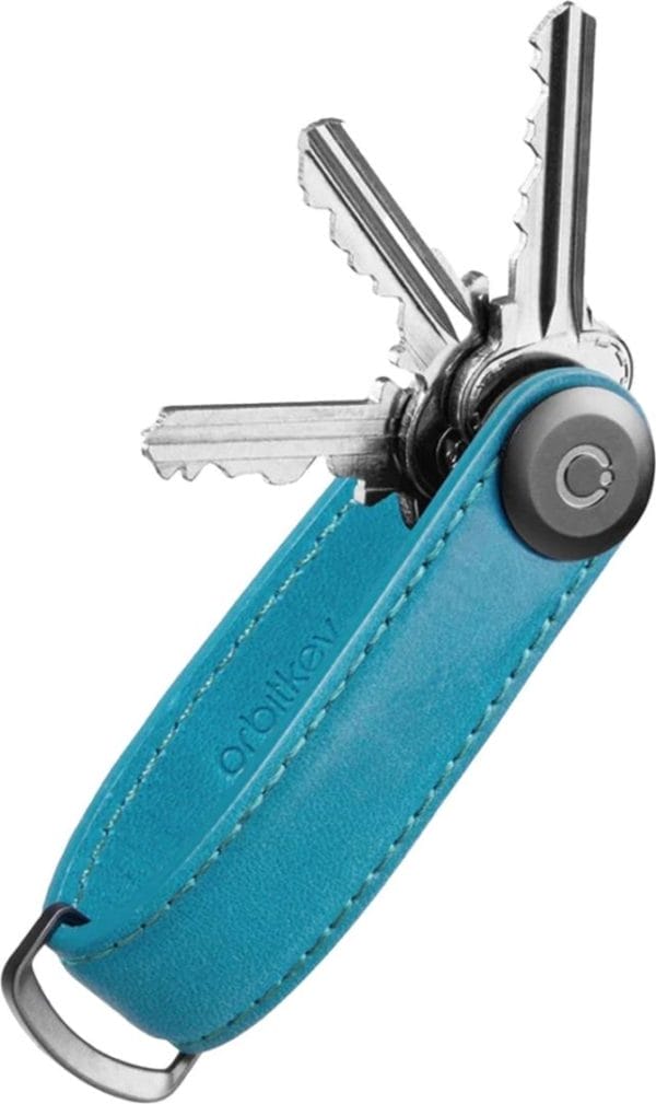 Orbitkey premium leather 2. 0 | keyholder | leer | teal