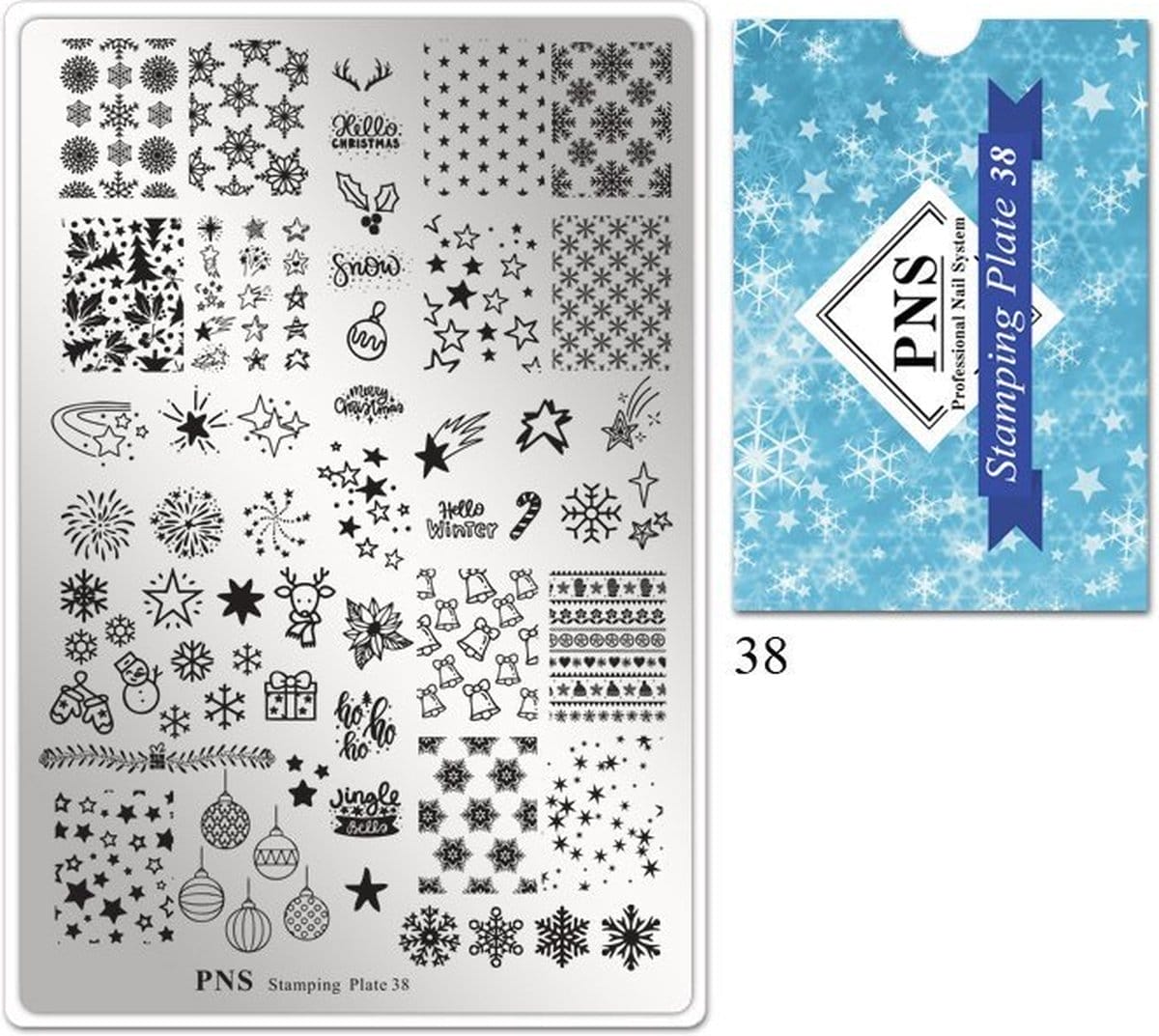 Pns stamping plate 38 hello winter Pns stamping plate 38 hello winter