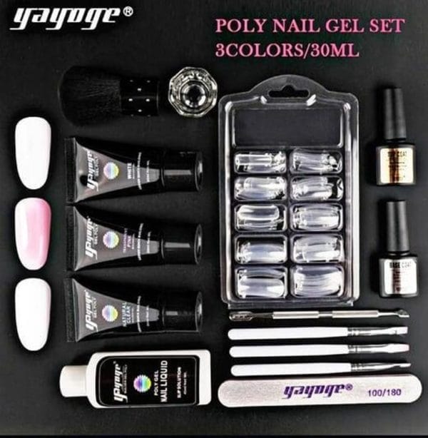 Polygel kit - polygel kit - poly gel nagels - nagelverlenging -3 kleuren - starter kit - 15 delig - nagelknipper - nagelvijl - starterset voor acrylgel - acryl