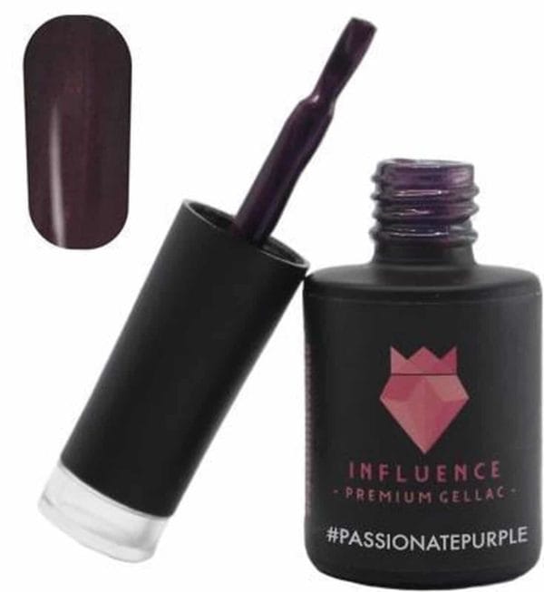 #passionatepurple - influence gellac - uv/led gellak - gel nagellak - gel lak - paars / glitter - 10 ml