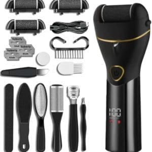 Pedicureset electrisch-Elektrische Eeltverwijderaar- LED verichting - voetvijl - Eeltrasp - Eeltvijl - Professionele Eelt verwijderaar - 15-delige pedicure set - Likdoorn Eksteroog - IPX7 - USB Oplaadbare - Eeltverwijderaars voeten - Eeltschraper