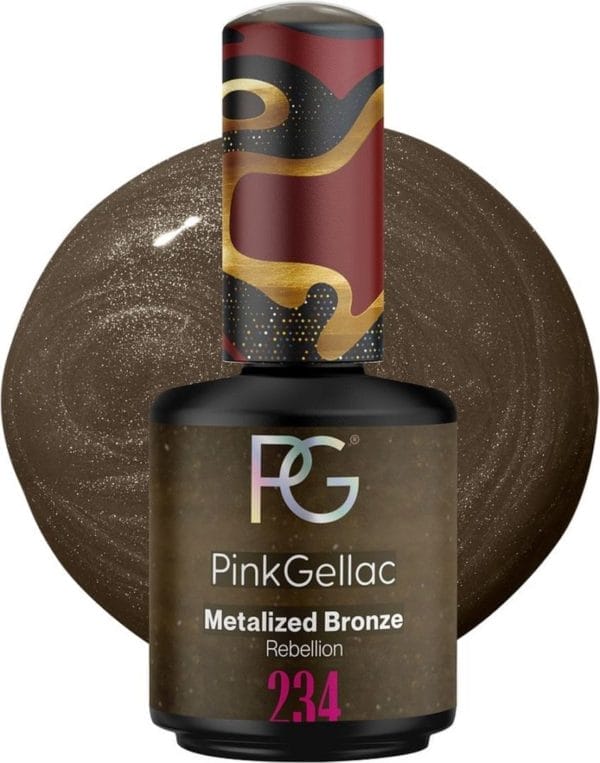 Pink gellac 234 metalized bronze gellak 15ml - glanzende bronzen gel lak nagellak - gelnagels producten - gel nails