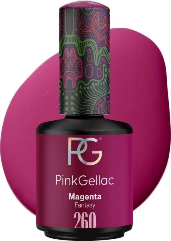 Pink gellac 260 magenta gel lak 15ml - glanzende roze gellak nagellak - gelnagels producten - gel nails - gelnagel