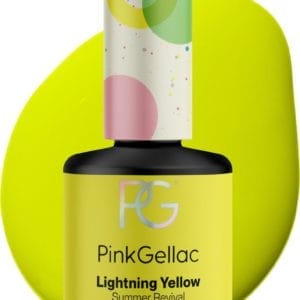 Pink Gellac 349 Lightning Yellow Gellak Nagellak 15ml - Glanzend Gel Lak Geel - Gelnagels Producten - Gel Nail