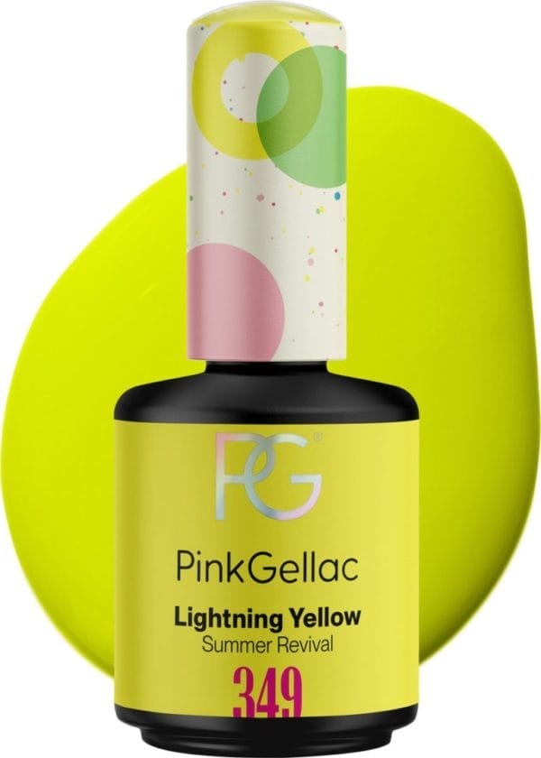 Pink gellac 349 lightning yellow gellak nagellak 15ml - glanzend gel lak geel - gelnagels producten - gel nail