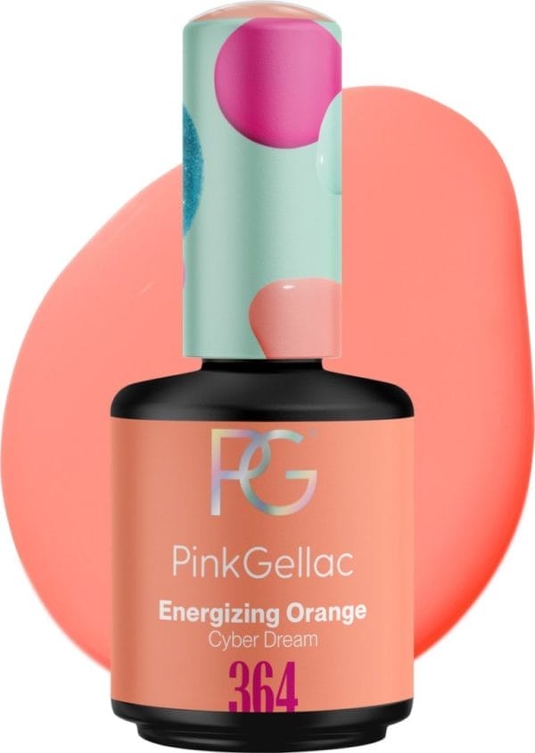 Pink gellac 364 energizing orange gellak nagellak 15ml - glanzend oranje gel lak - gelnagels producten - gel nails