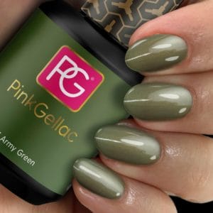 Pink Gellac | Army Green - Gellak - Vegan - Groen - Parel Finish - 15 ml