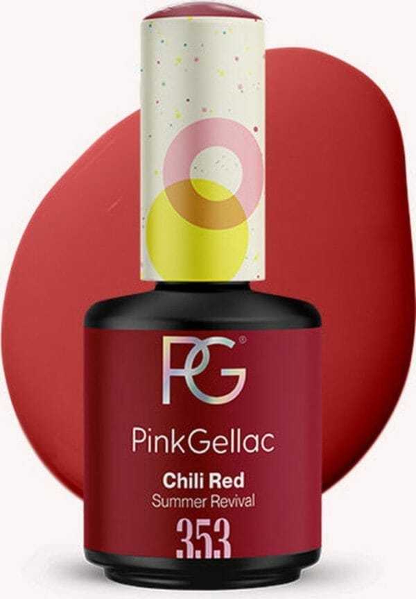 Pink gellac - chili red - gellak - vegan - rood - glanzend - 15ml