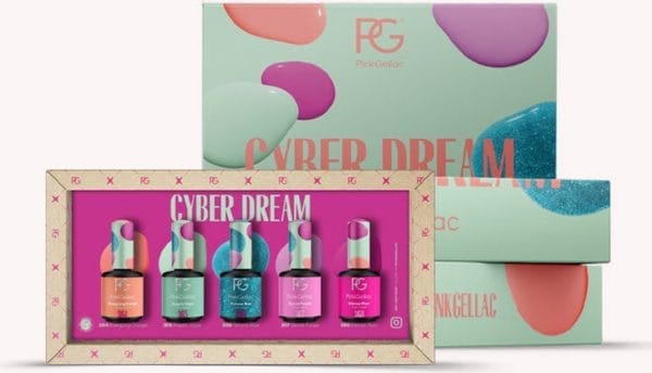 Pink gellac collection box cyber dream - gellak set kleuren van 5 x 15ml lente kleuren - gelnagellak - gel lak