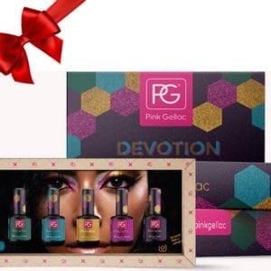 Pink Gellac Collection Box Devotion - Gellak Set Kleuren van 5 x 15ml Feestelijke Kleuren - Gelnagellak voor Gelnagels - Gel Nagellak