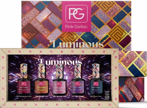 Pink Gellac | Color Box Luminous - Gellak - Set van 3 glitter en 2 effen kleuren