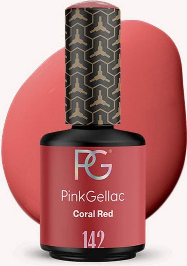 Pink gellac - coral red - gellak - vegan - koraal rood - glanzend - 15ml