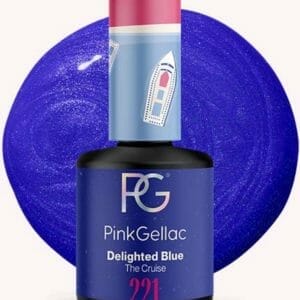 Pink Gellac - Delighted Blue - Gellak - Vegan - Blauw - Shimmer Finish - 15 ml