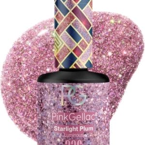 Pink Gellac Gellak Glitter Roze 15ml - Roze Nagellak - Gelnagels Producten - Gel Nails - 336 Starlight Plum