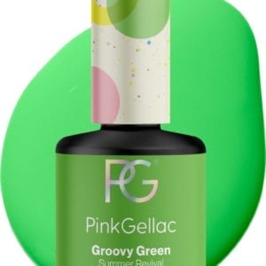 Pink Gellac Gellak Groen 15ml - Gel Nagellak - Glanzend Groen - Gelnagels Producten - Gel Nails - 350 Groovy Green