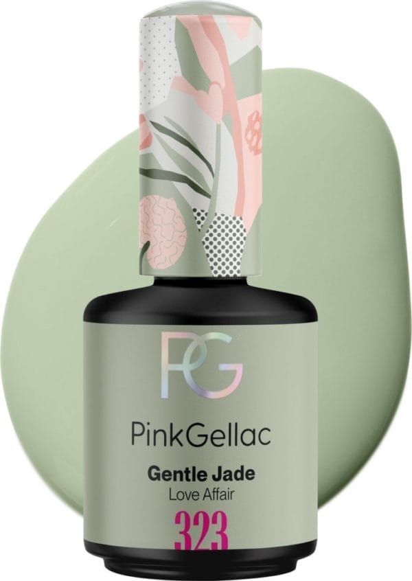 Pink gellac gellak groen 15ml - groene gel nagellak - manicure voor gelnagels - gel nagellak - gel nails - 323 gentle jade