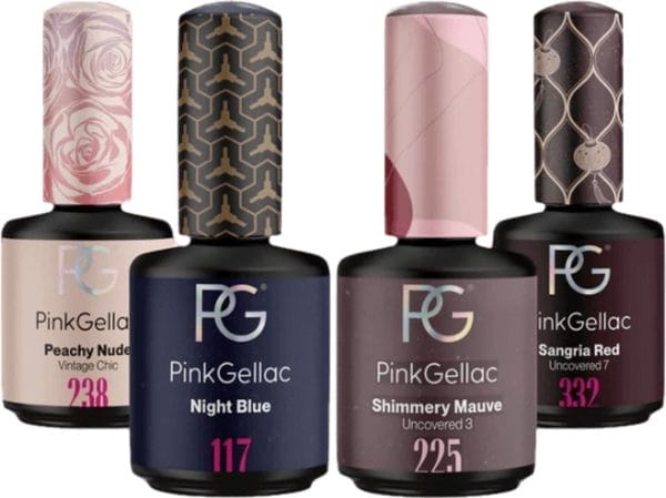 Pink gellac gellak set kerstcadeau voor vrouwen - ideale kerstcadeaus - kerstcadeau voor vriendin - kerstcadeau voor moeders - 4 x 15ml kleurtjes