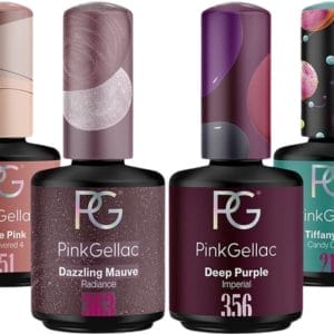 Pink Gellac Gellak Set met 4 x 15ml Kleuren - Blauw, Roze, Paars en Mauve Gelnagellak - Gel Nagellak voor Thuis