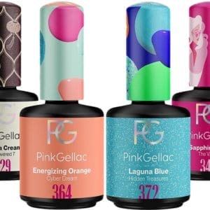 Pink Gellac Gellak Set met 4 x 15ml Kleuren - Cream, Roze, Oranje en Blauwe Gelnagellak - Gel Nagellak voor Thuis