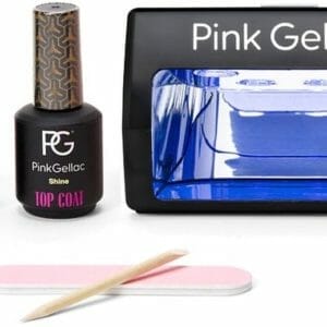 Pink Gellac - Gellak Starterspakket Dashing Glaze - Met 1 rode kleur en zwarte LED lamp - Manicure Set voor Gel Nagellak en Gelnagels