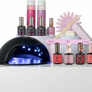 Pink Gellac Gellak Starterspakket - Manicure Set met Zwarte LED-Lamp - 4 Elegante Kleuren voor Gelnagels