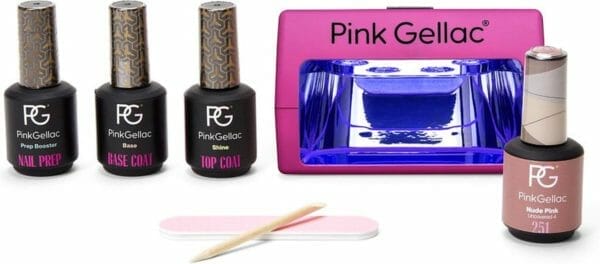 Pink gellac - gellak starterspakket neutral sense - met 1 roze kleur en hot pink led lamp - manicure set - gel nagellak, gel lak, gelnagels